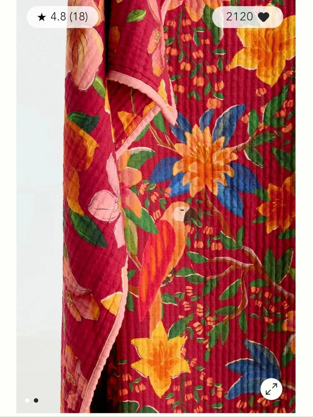 FARM Rio×Anthropologie Cotton Floral Throw Blanket